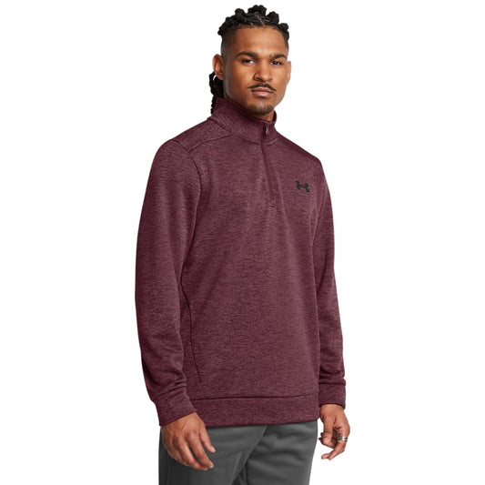 Under Armour Men's Armour Fleece Twist Quarter Zip, (600) Dark Maroon / / Black, Medium
