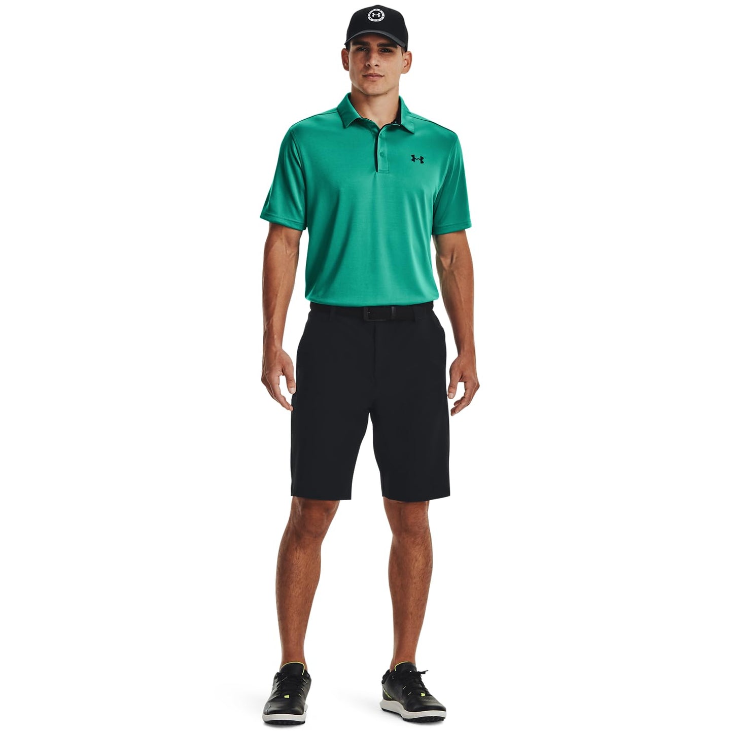 Under Armour Men's Tech Golf Polo, (508) Birdie Green / / Black, Small Tall