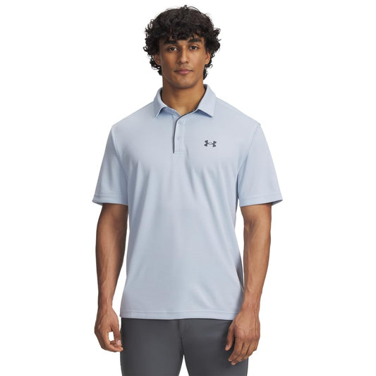 Under Armour Men's Tech Golf Polo, (455) Blue Calm / / Pitch Gray, Medium Tall