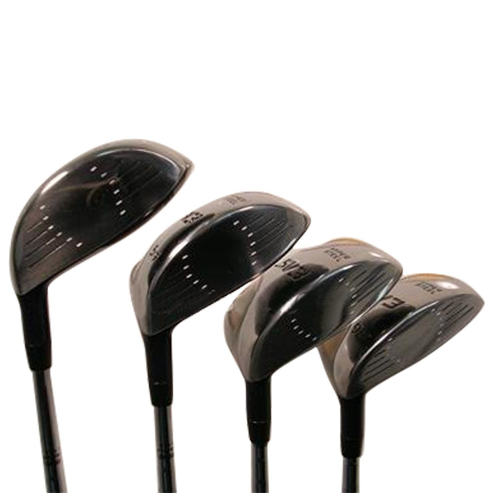 XL Big & Tall Senior Men's (+2" Longer Than Standard Length) SV3 Yellow Square Fairway 3 5 7 9 Wood Set Golf Clubs, Right Handed Senior Flex with Men's Senior Size Black Pro Velvet Grips