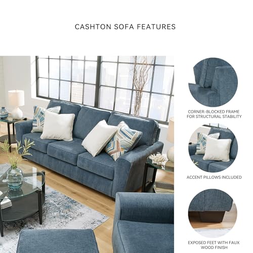 Signature Design by Ashley Cashton Casual Sofa for Living Room, Blue