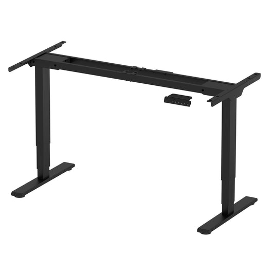 FLEXISPOT E6 Essential Dual Motor Standing Desk Frame 3 Stages Electric Height Adjustable Stand Up Desk Frame Only ((Black) - 48.8" Max Height