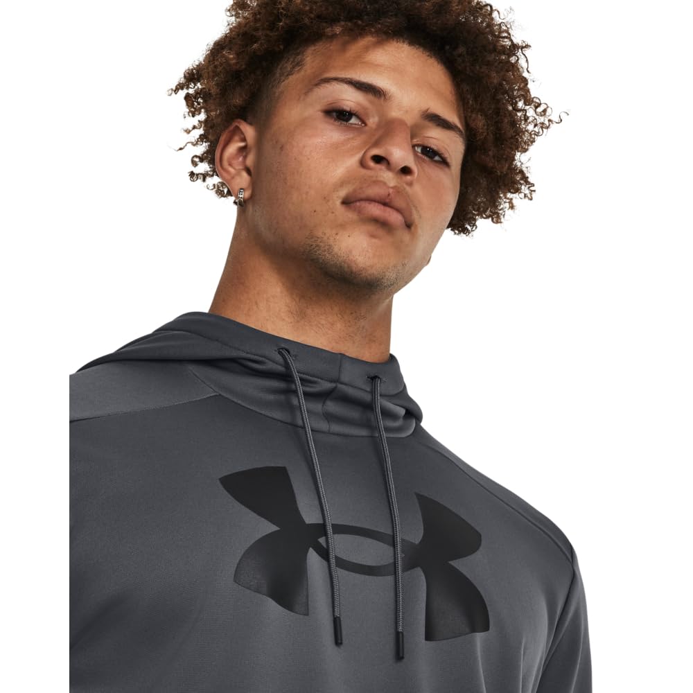 Under Armour mens Armour Fleece Big Logo Hoodie, (012) Pitch Gray / / Black, Large Tall