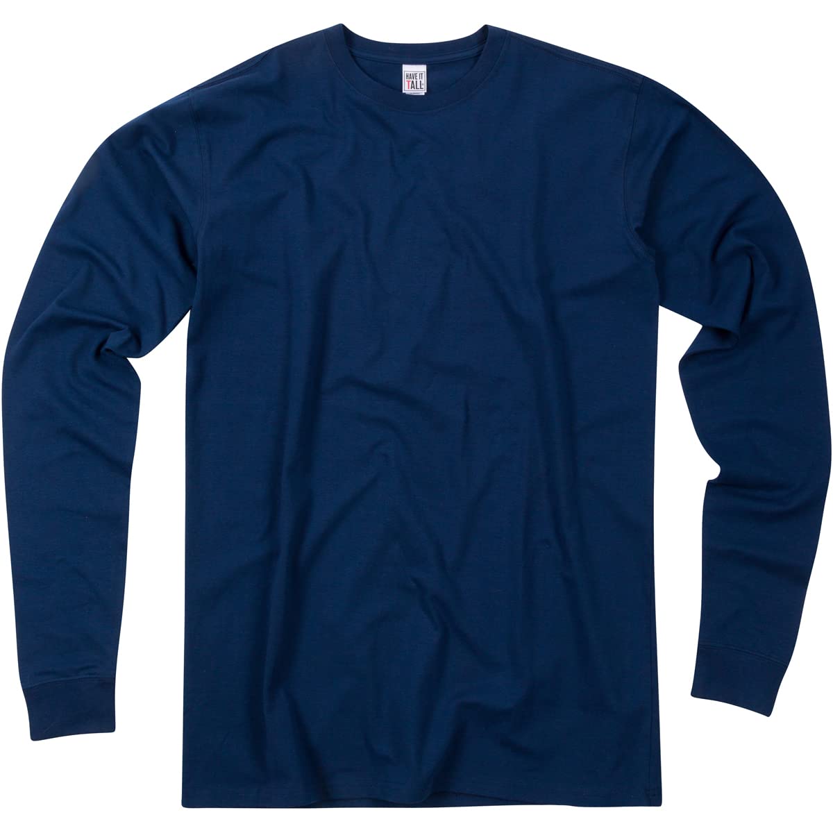 Have It Tall Men's Stretch Cotton Long Sleeve T Shirt Navy Large Tall