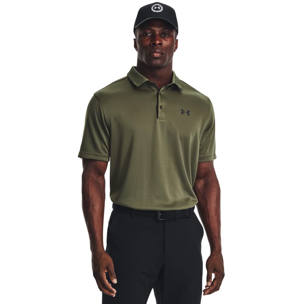 Under Armour Men's Tech Golf Polo, (390) Marine OD Green / / Black, Medium Tall