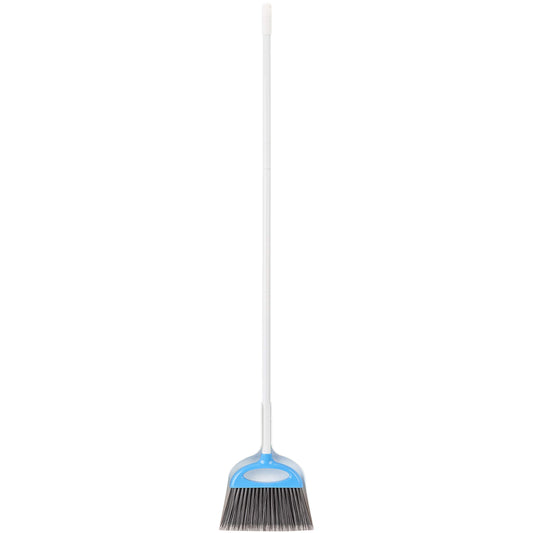 Amazon Basics Dustpan Broom Set with Easy Assembly and Long Handle, Blue and White