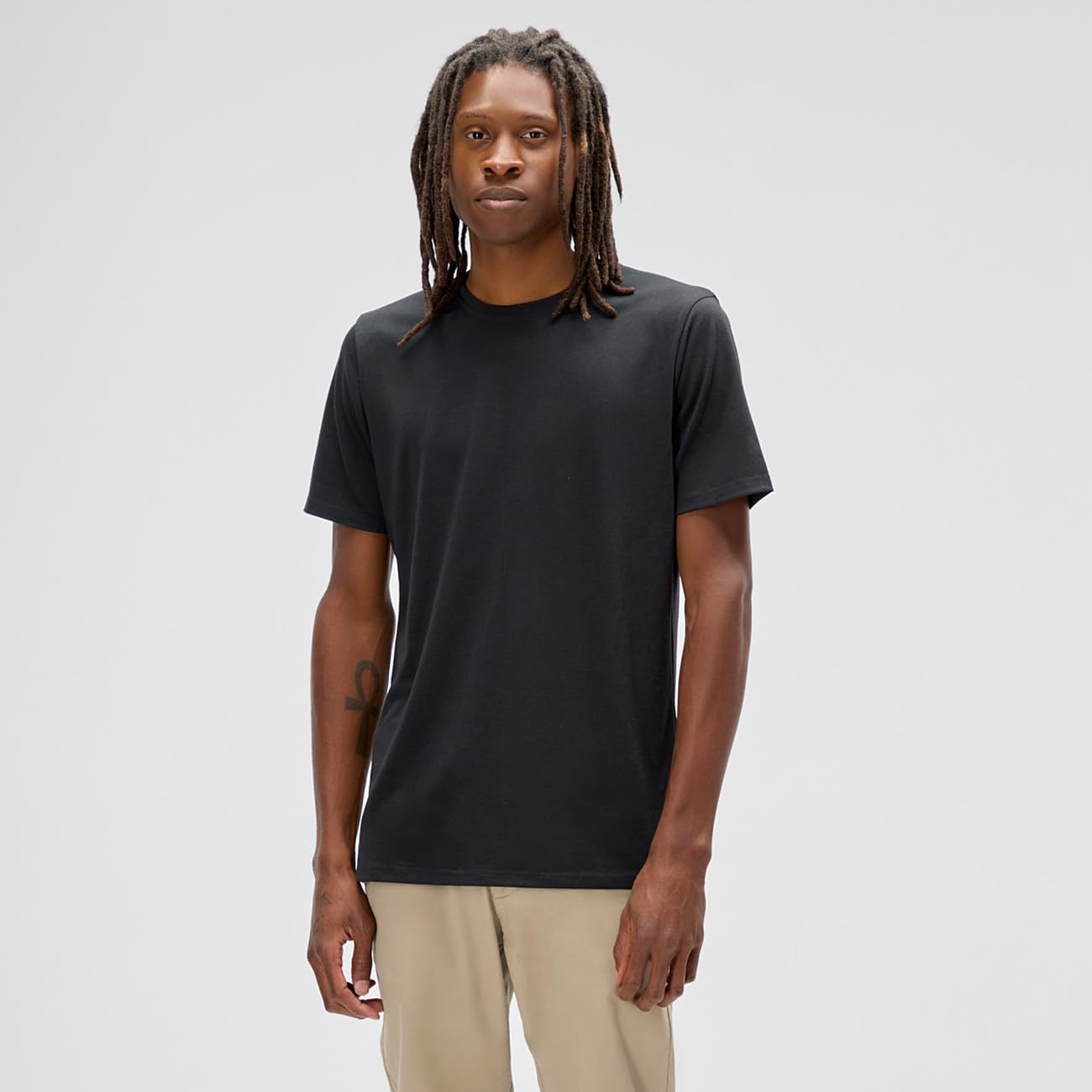 TallSlim Men's Tall Slim-Fit Short Sleeve Crewneck T-Shirt - Extra Long, Slim Fit, Preshrunk Easy Care, Olive, Medium