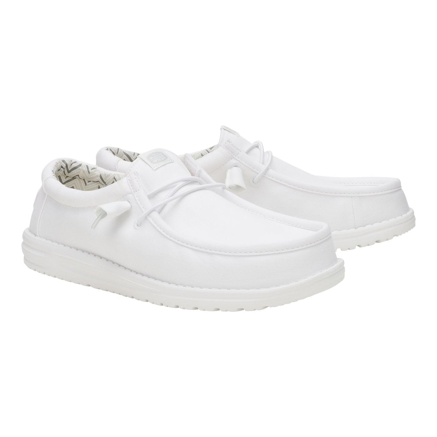 HEYDUDE Wally Stretch Canvas White/White Size 14, Men’s Shoes, Slip-on Loafers, Comfortable & Light-Weight