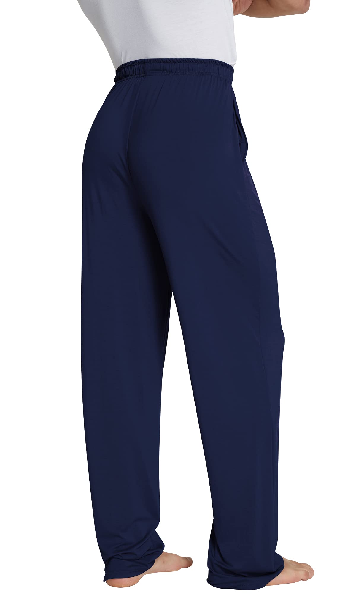 WiWi Bamboo Viscose Pajama Pants for Men Tall Sleep Bottoms Big Warm Long Pj Lightweight Lounge Sweatpants S-XXL, Dark Blue, X-Large