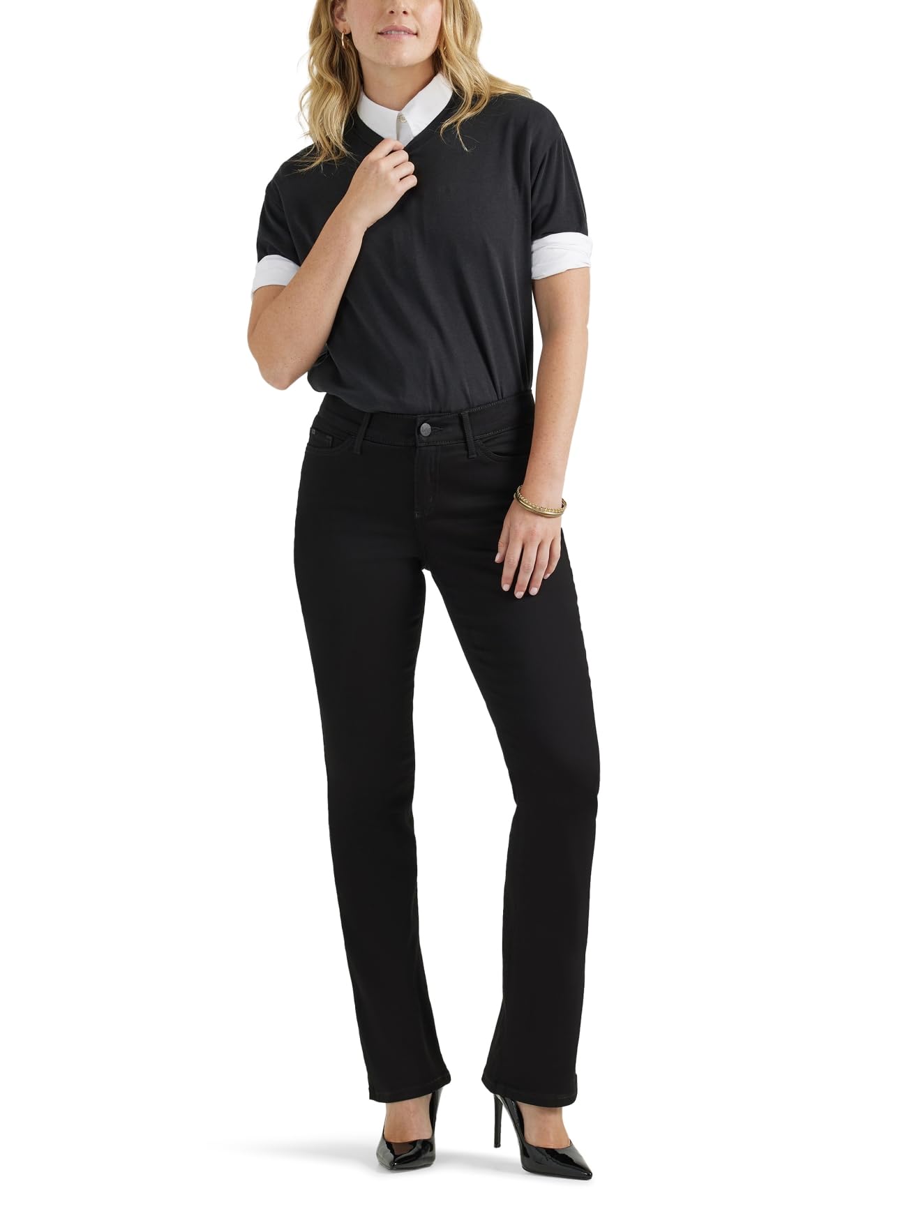 Lee Women's Ultra Lux Comfort with Flex Motion Bootcut Jean Black 10 Long