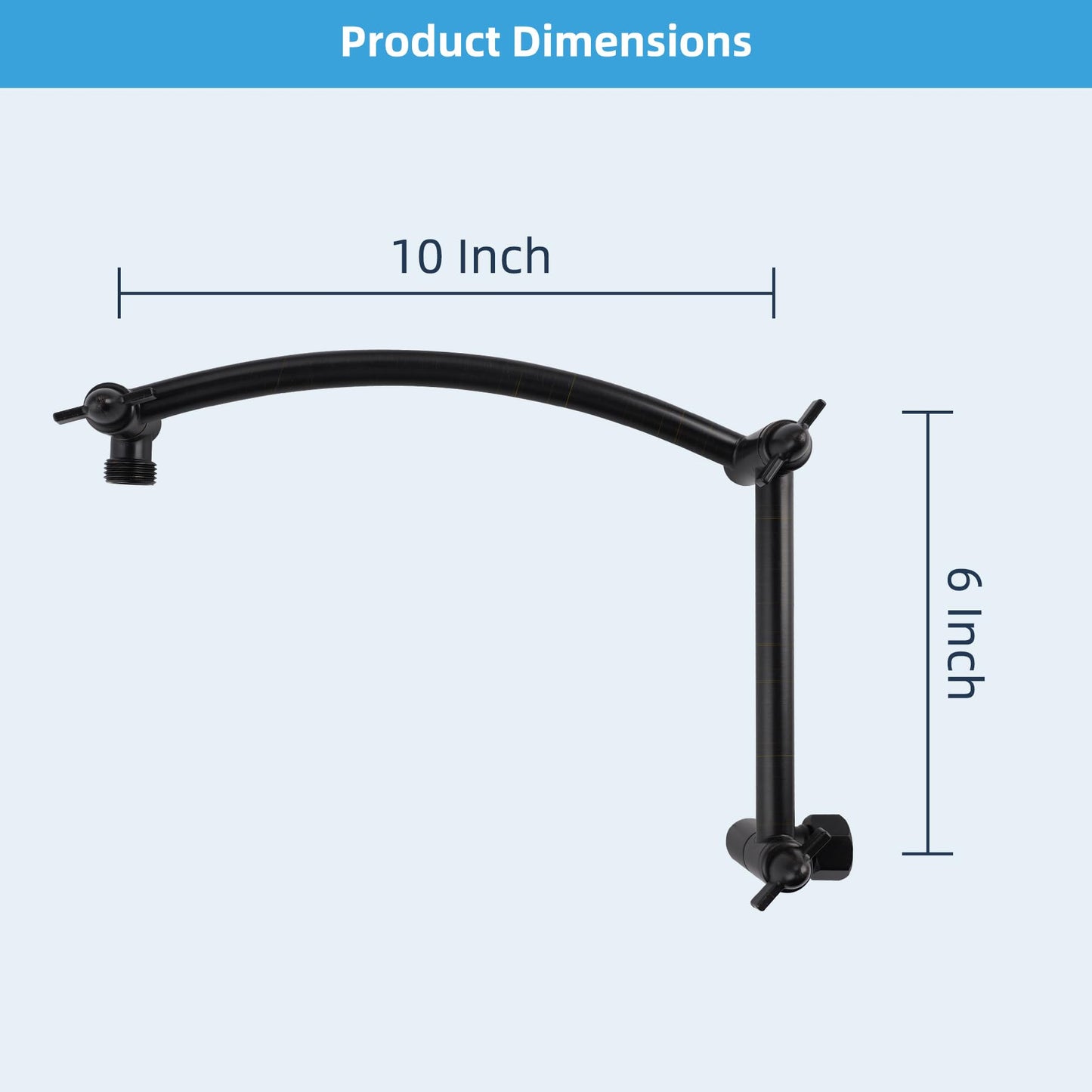 Hibbent All Metal 16'' Shower Head Extension Arm, Solid Brass Flexible Height & Angle Adjustable Shower Head Arm Extender with Lock Joints, Stainless Steel G1/2 Universal Connection, Oil-Rubbed Bronze