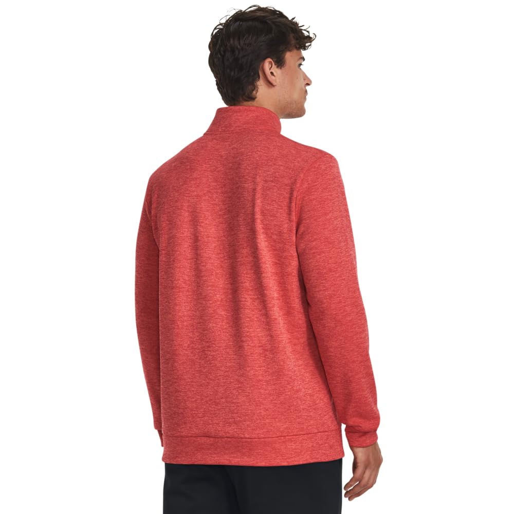 Under Armour mens Armour Fleece Twist Quarter Zip, (690) Venom Red / / Black, X-Large Tall