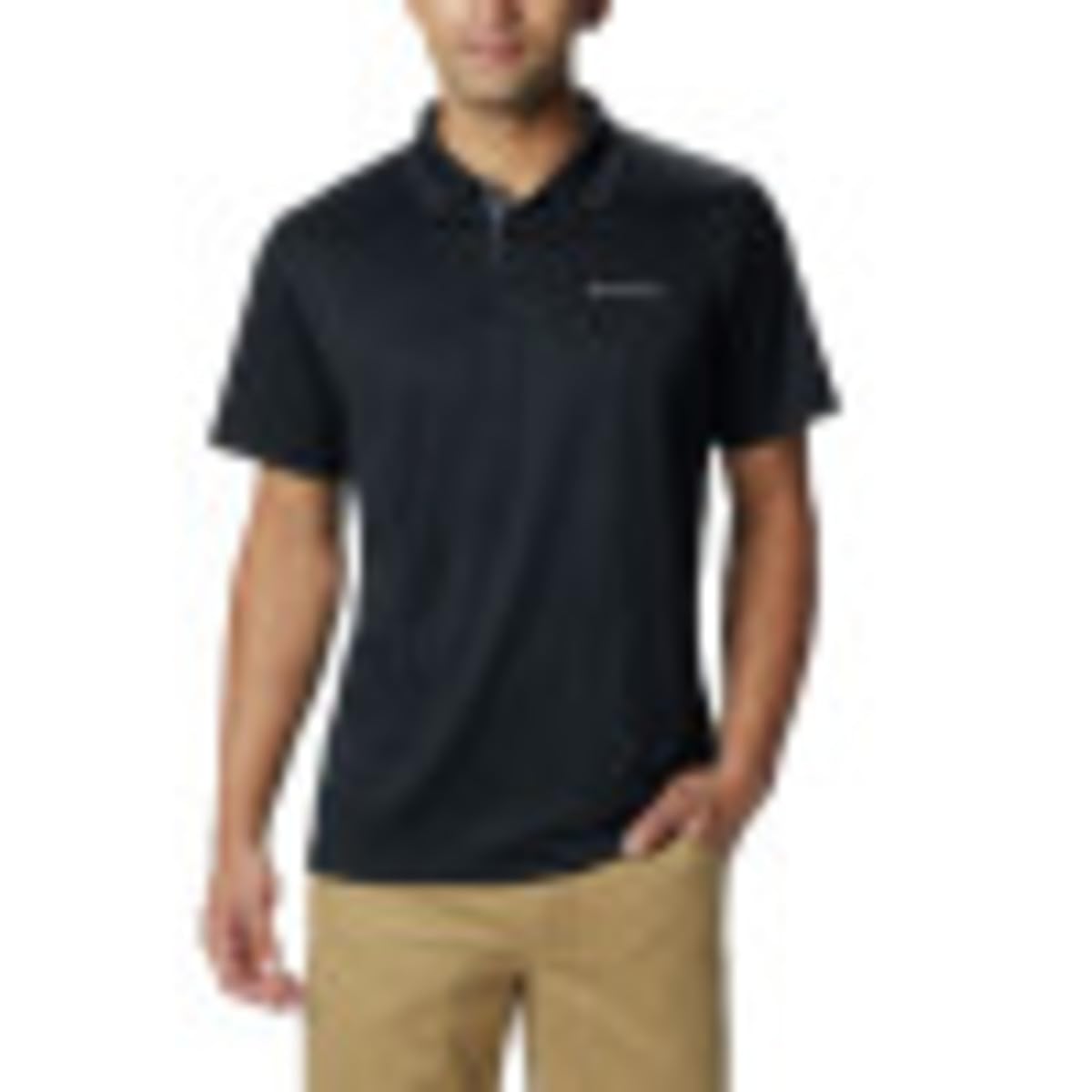Columbia Men's Big & Tall Utilizer Short Sleeve Wicking Polo with UV Protection, Black, Large Tall