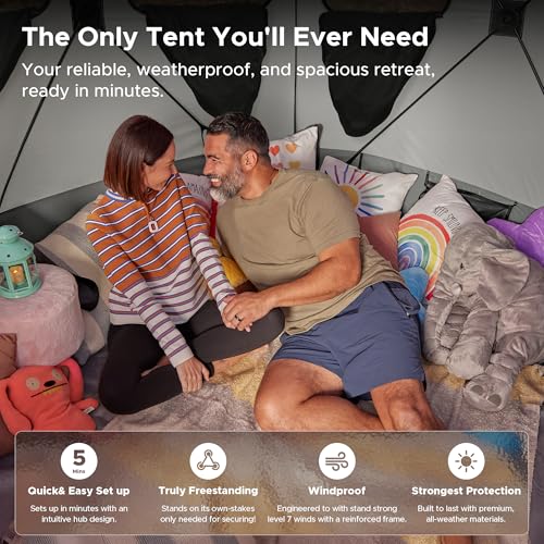 Acacia Camping Tent | 2-3 Person Pop Up Tents for Camping | Lightweight & Durable Beach Tent | Level 7 Wind Resistance, UPF 50+ | Quick Setup for Camping & Backyard, Moonstone
