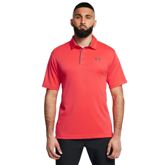 Under Armour Men's Tech Golf Polo, (713) Racer Red / / Pitch Gray, XX-Large Tall