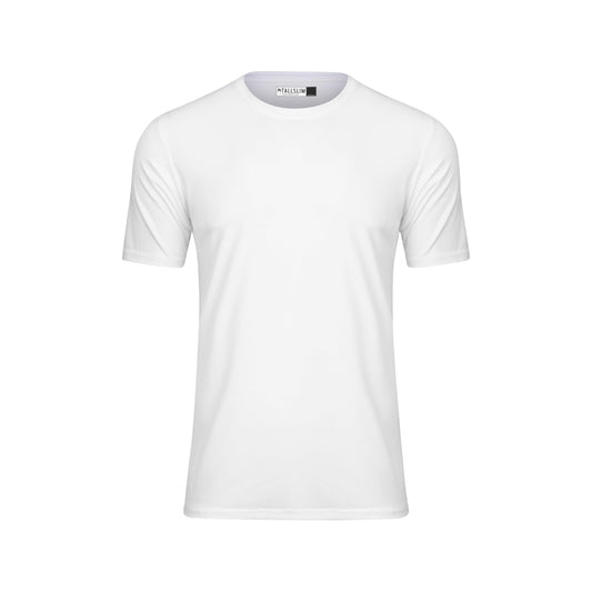 TallSlim Men's Tall Slim-Fit Short Sleeve Crewneck T-Shirt - Extra Long, Slim Fit, Preshrunk Easy Care, White, Medium