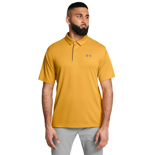 Under Armour Men's Tech Golf Polo, (711) Golden Yellow / / Pitch Gray, X-Large Tall
