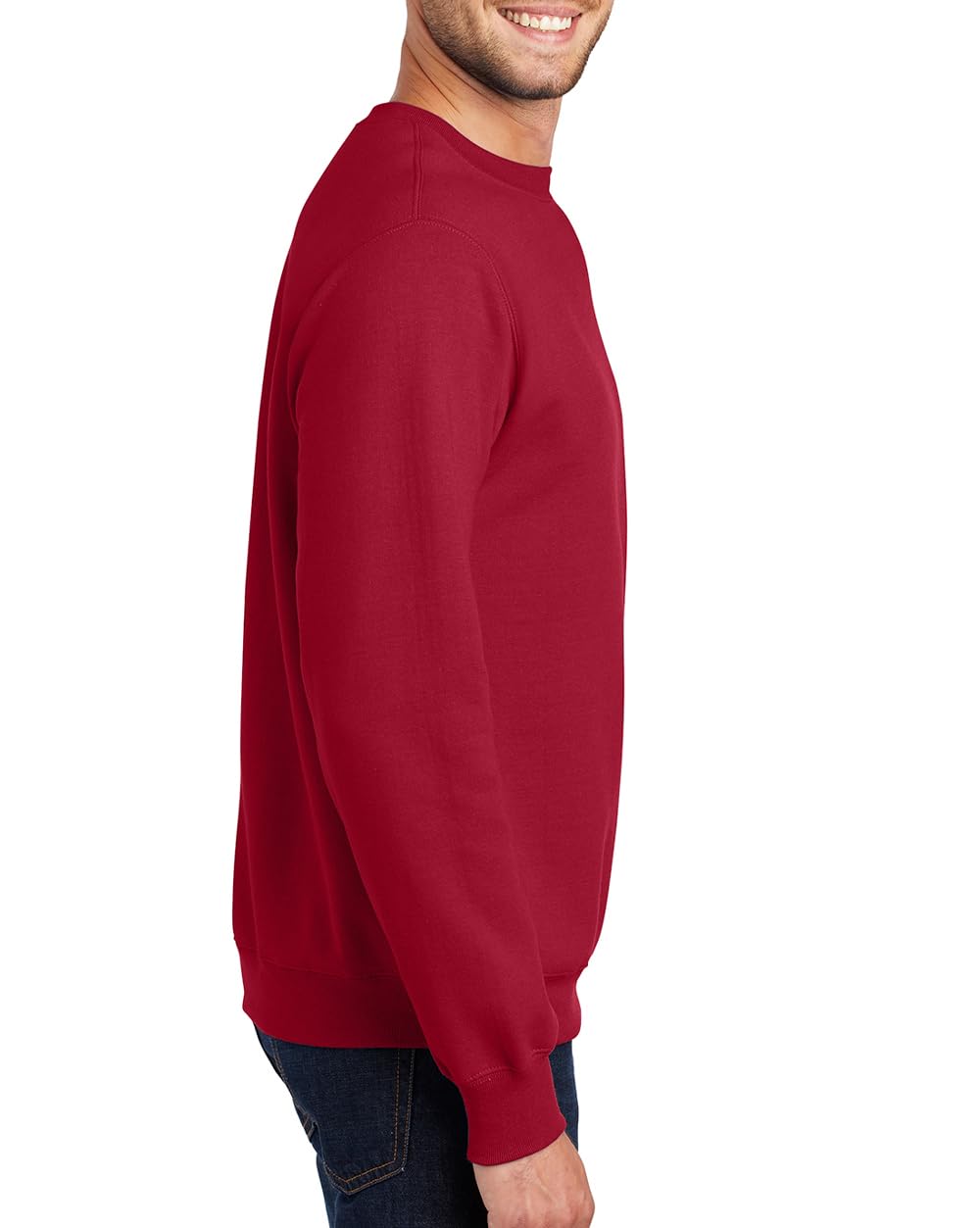 JustBlanks Fleece Sweatshirt for Men Tall Men’s Sweatshirt Crewneck Sweatshirt Relaxed-Fit Pullover Sweatshirt - Red - 3XLT