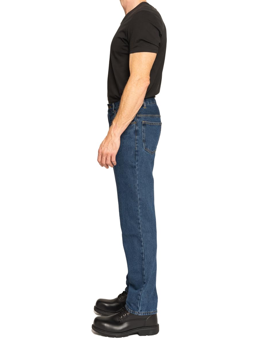 FULL BLUE 5 Pocket Denim Jeans, Regular Fit, Straight Legs, Sits at Waist, Medium Wash, 33x36