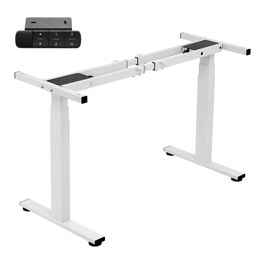 TOPSKY Dual Motor 3 Stage Electric Adjustable Standing Desk Frame for up to 80”x31.5” Table Tops Heavy Duty 300lb Load Capacity for Home Office (White Frame Only) - 49.2" Max Height