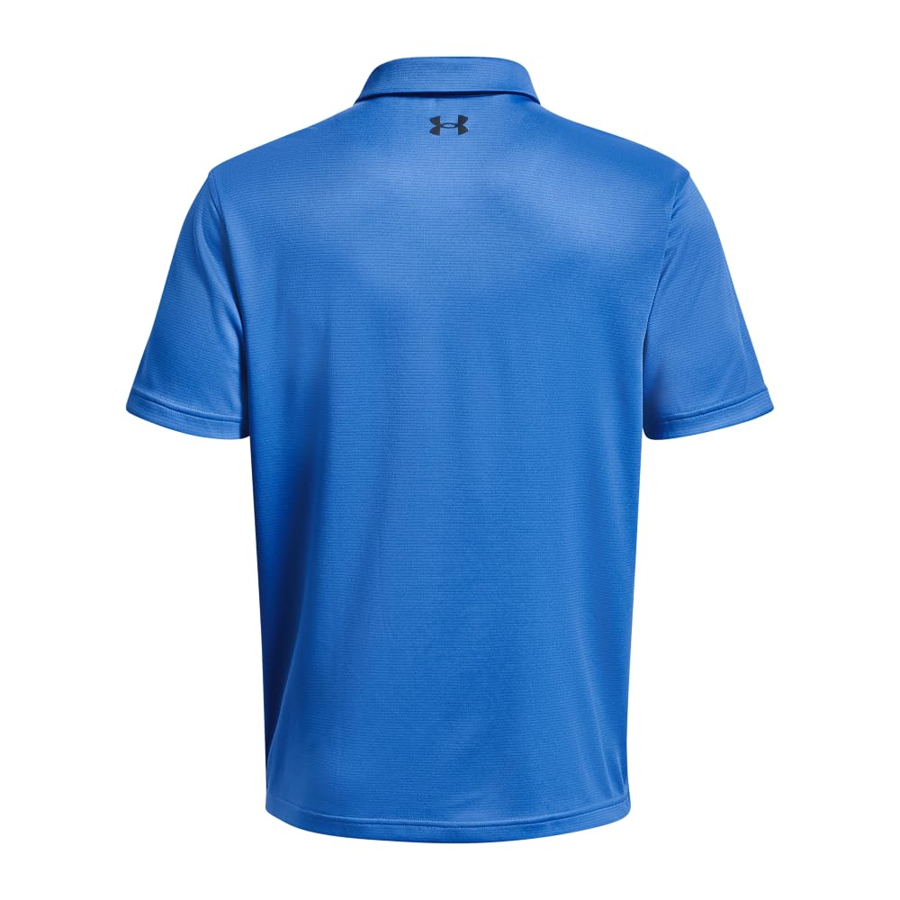 Under Armour Men's Tech Golf Polo, (469) Water / / Pitch Gray, Small Tall
