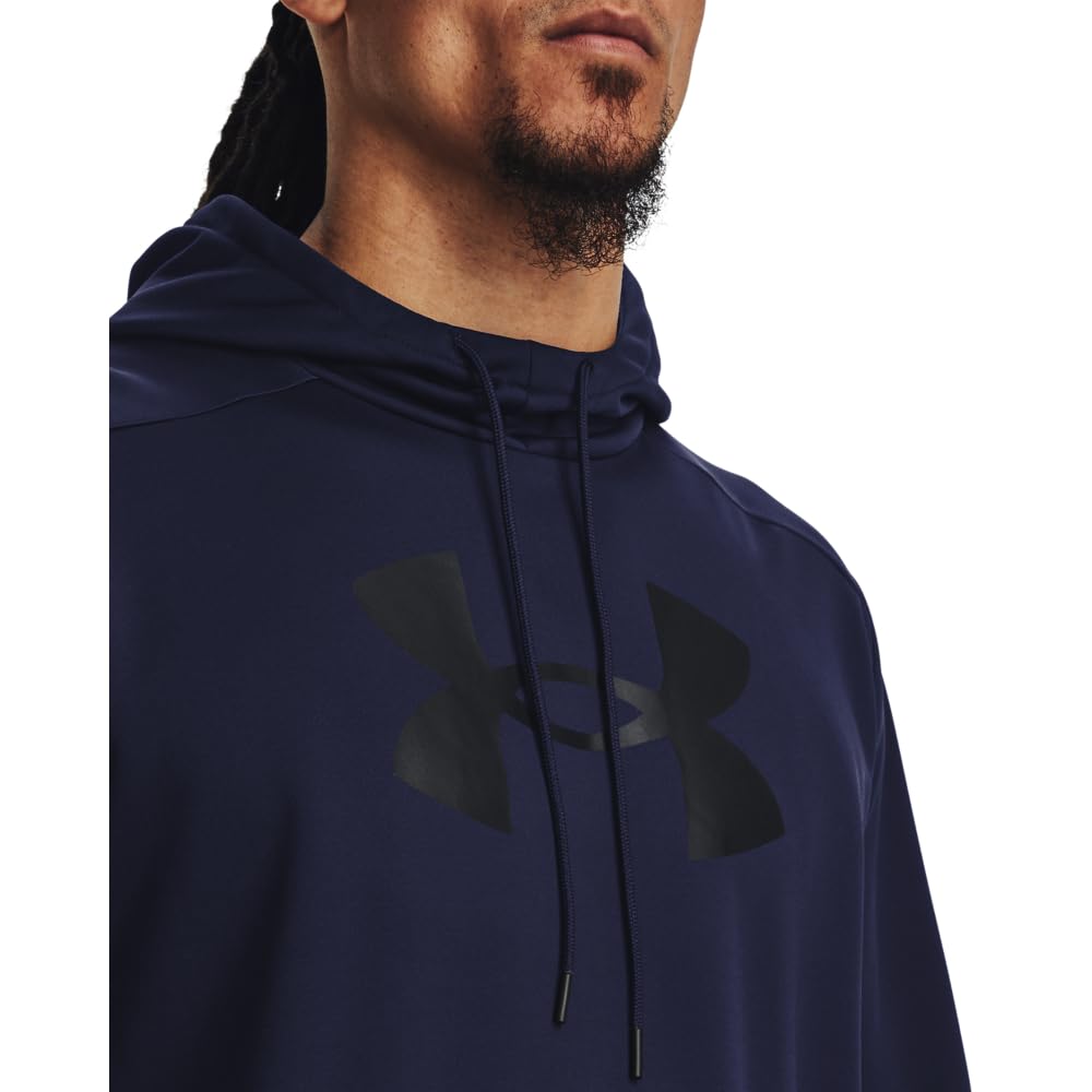 Under Armour mens Armour Fleece Big Logo Hoodie, (410) Midnight Navy / / Black, Large Tall