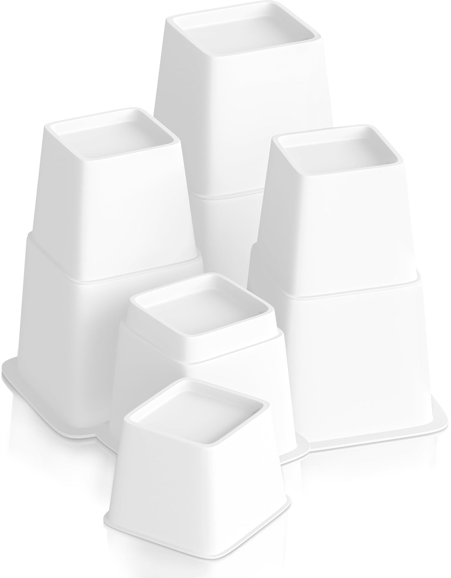 Utopia Bedding Adjustable Bed Furniture Risers - Elevation in Heights 3, 5 or 8 Inch Heavy Duty Risers for Beds and Under Bed Storage - Supports up to 1,300 lbs - (Set of 4 Riser, White)