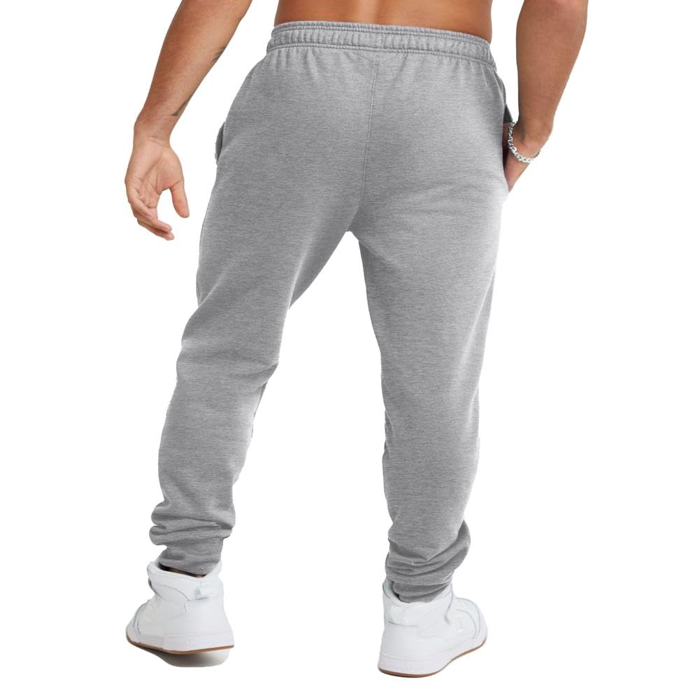 Champion Men's Fleece Joggers, Sweatpants, Standard Fit, Midweight, C, Available in Regular and Big, Oxford Gray-Classic Script Logo, 3X-Large Tall