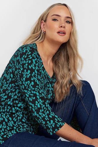 Long Tall Sally LTS Tall Abstract Cotton Henley Top Black 6