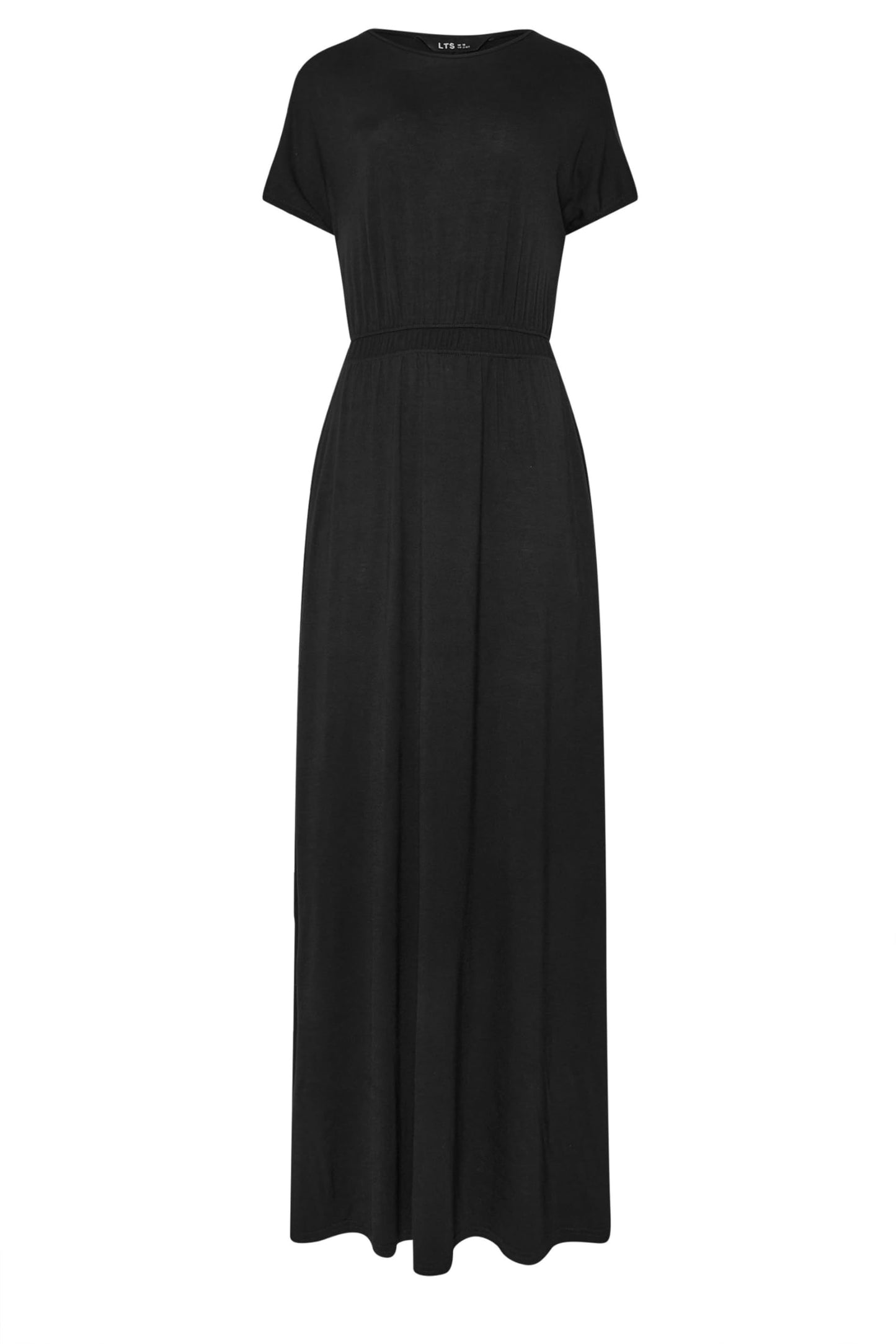 Long Tall Sally LTS Tall Shirred Waist Maxi Dress Black 12