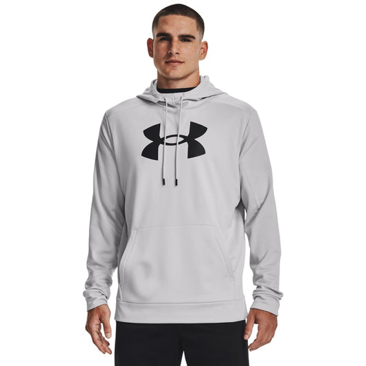 Under Armour mens Armour Fleece Big Logo Hoodie, (014) Halo Gray / / Black, Large Tall