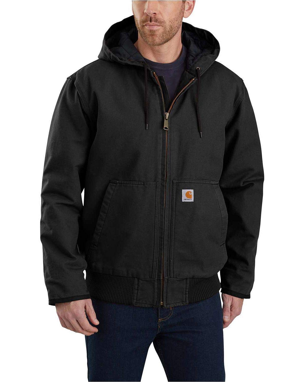 Carhartt Mens Loose Fit Washed Duck Insulated Active Jacket Work Utility Outerwear, Black, 3X-Large Tall US