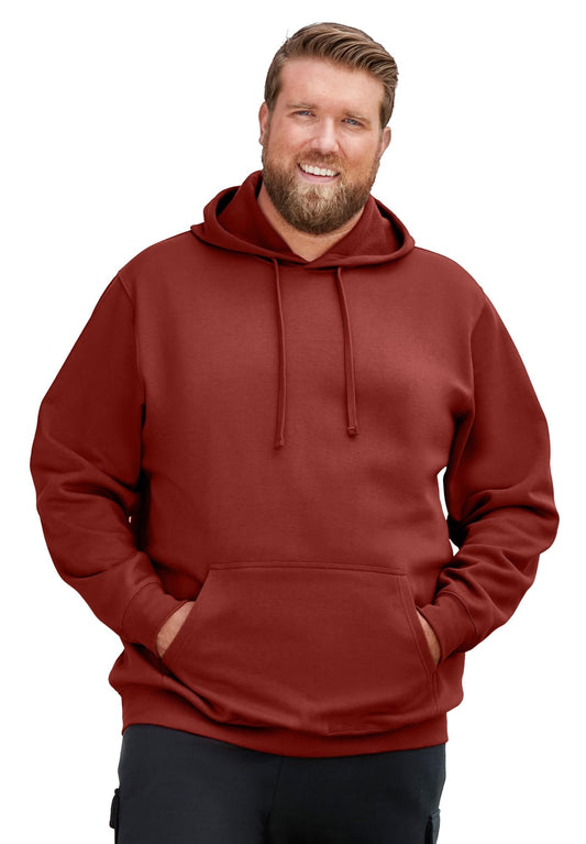 KingSize Men's Big & Tall Fleece Pullover Hoodie - 8XL, Mountain Red