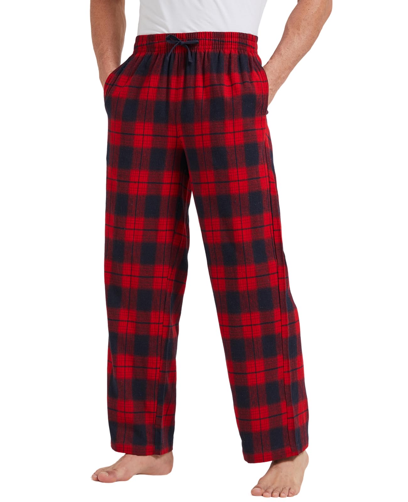 TTZ 34/36 Inseam Mens Tall Pajama Pants 100% Cotton Pj Lounge Sleep Pants for Tall Men-LT