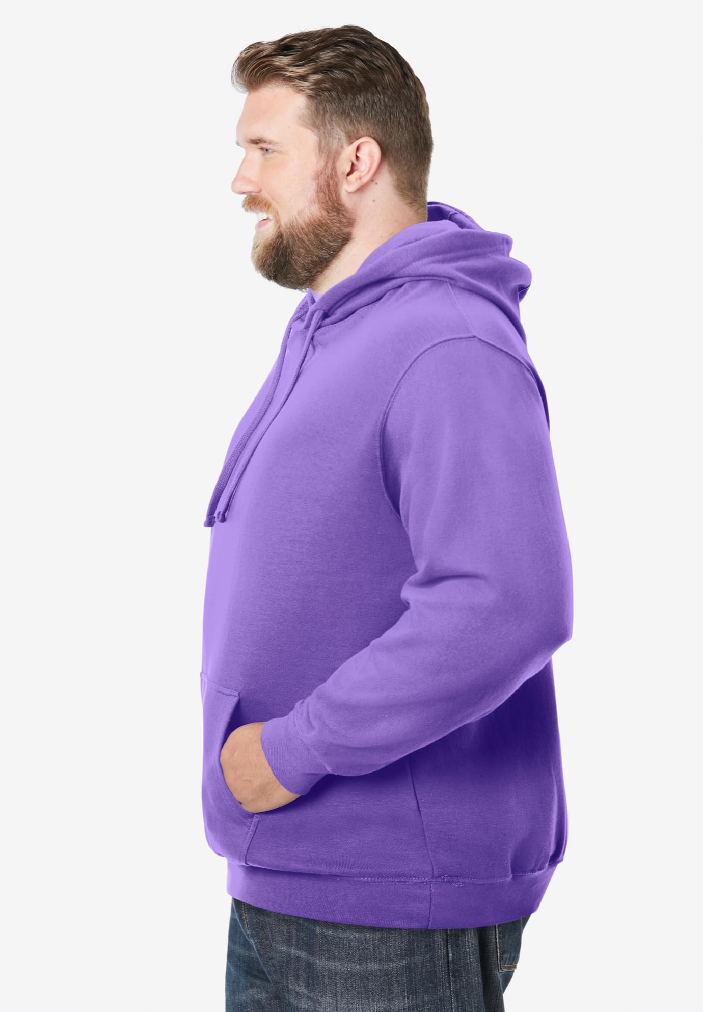 KingSize Men's Big & Tall Fleece Pullover Hoodie - 7XL, Vintage Purple