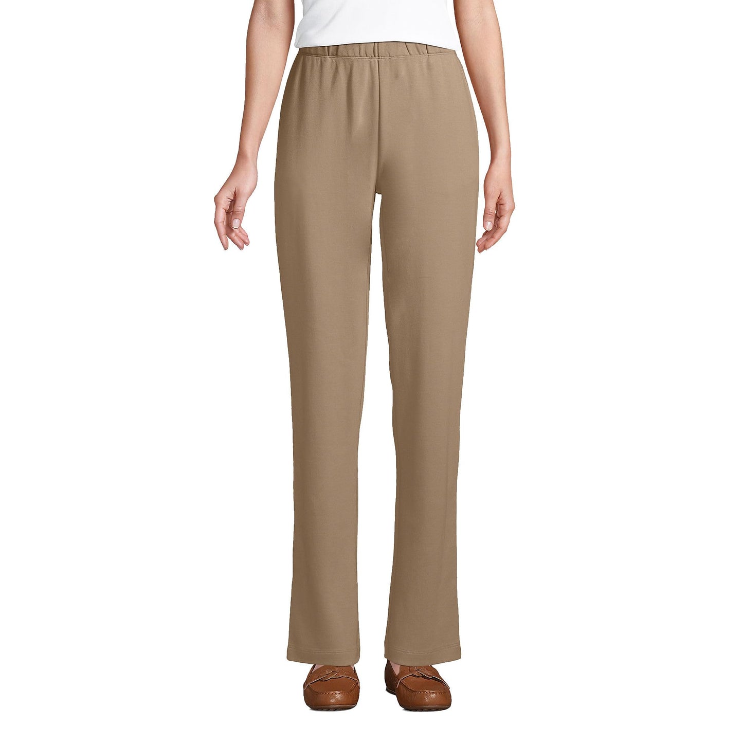 Lands' End Women s Sport Knit Pants Rich Camel Tall Large