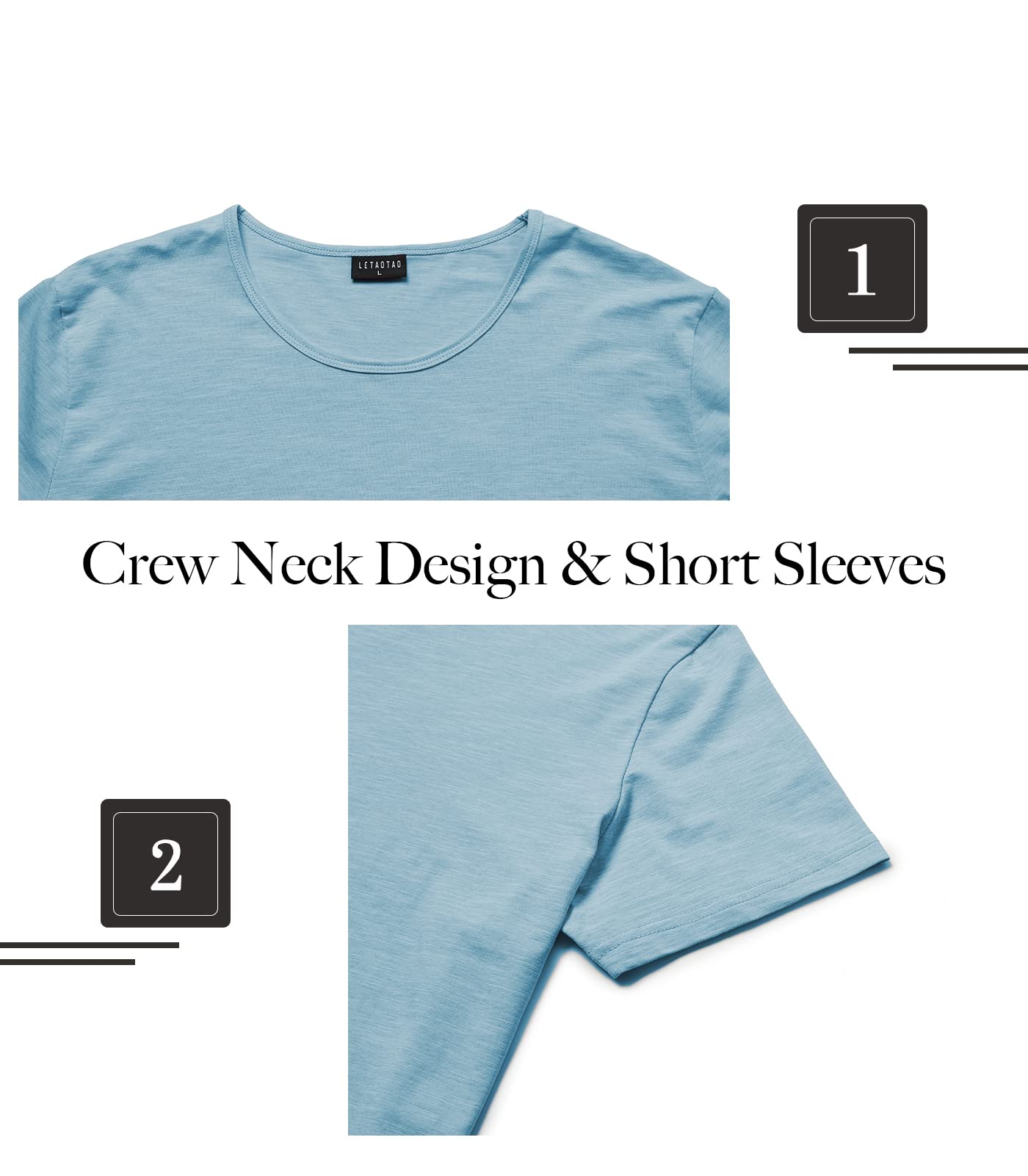 LETAOTAO Mens Tall Shirts Hipster Fashion Gym Muscle Tshirts Scallop Longline Extra Long Tee for Men