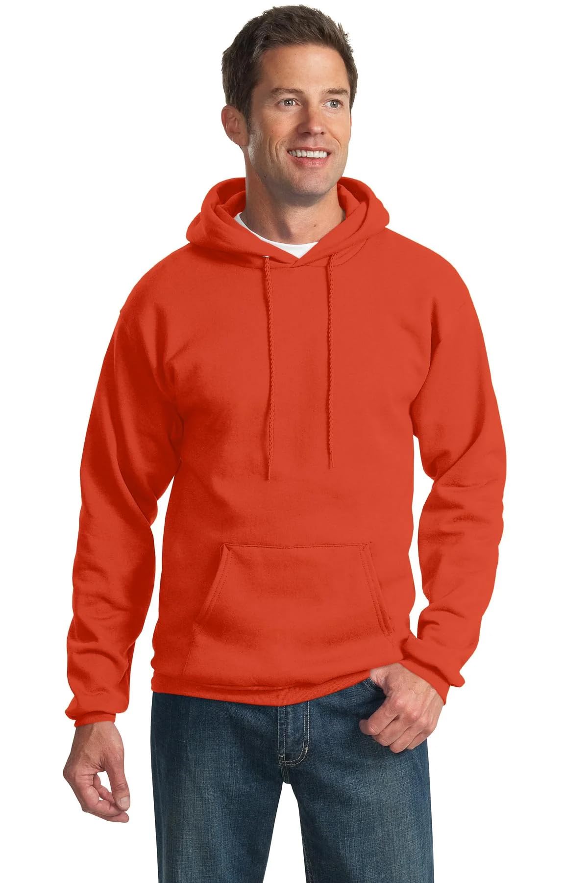 Port & Co TALL Essential Fleece Pullover Hooded Sweatshirt-PC90HT-4XLT-Orange