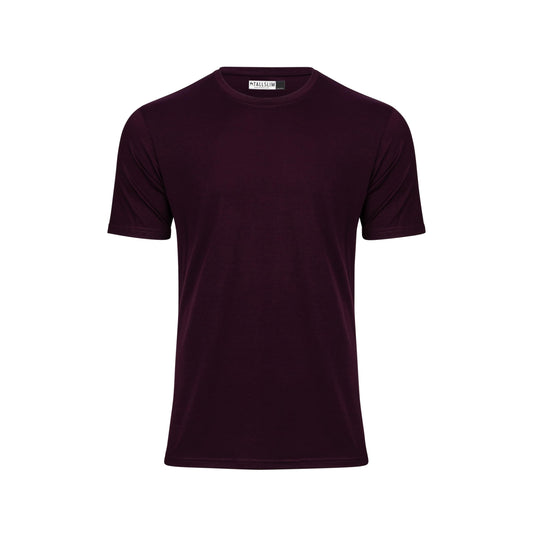 TallSlim Men's Tall Slim-Fit Short Sleeve Crewneck T-Shirt - Extra Long, Slim Fit, Preshrunk Easy Care, Plum, Small