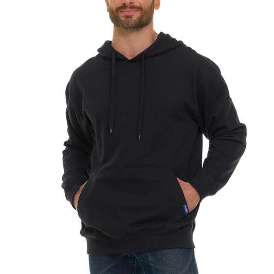 Wrangler Big and Tall Hoodie for Men, Fleece Heavyweight Pullover Sweatshirt, Relaxed Fit Mens Work Hoodies Black - XLT