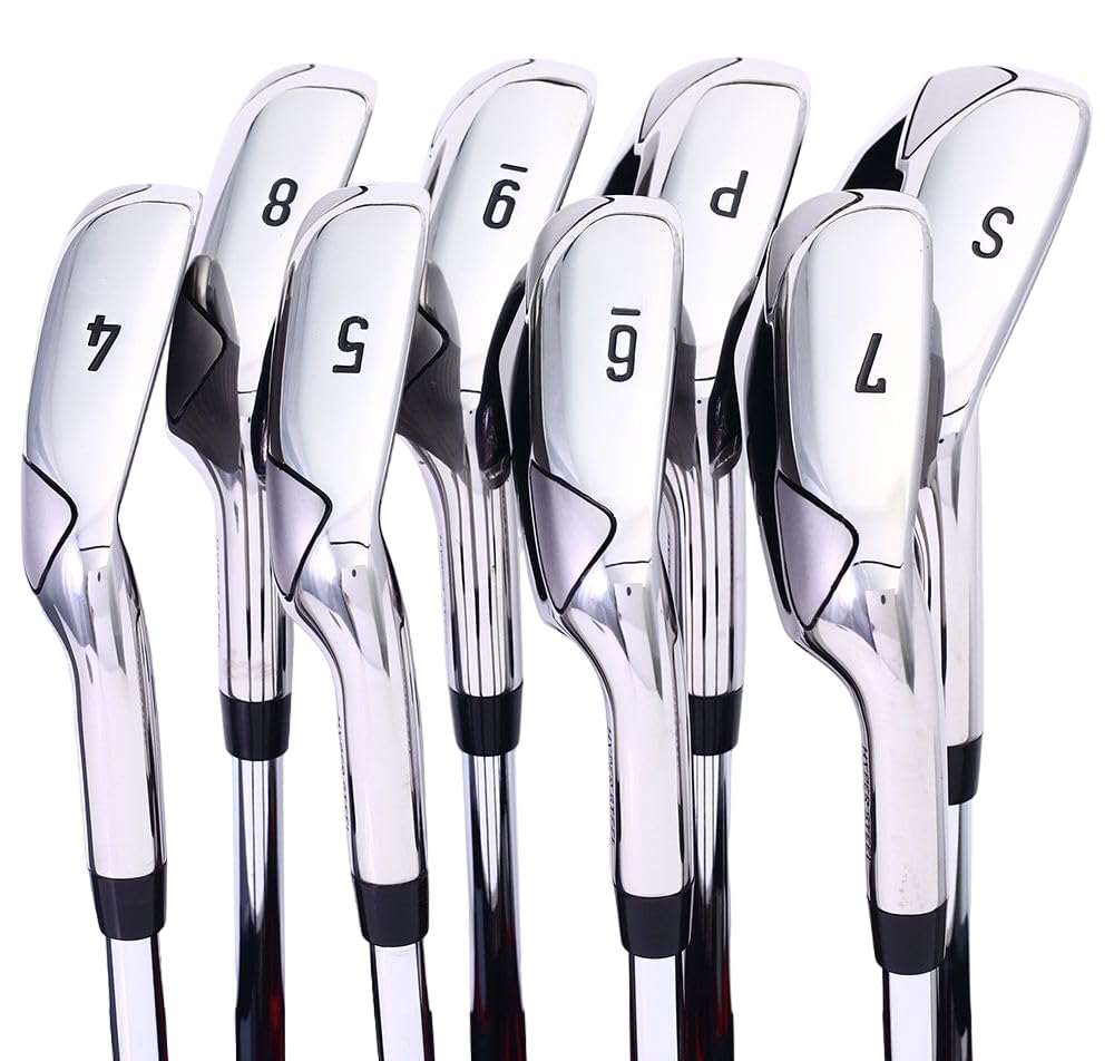 Majek K6 Iron Set +2 inch Over XL Big & Tall Men's 8-Piece Set (4-PW, SW) Right Handed Steel Shaft Regular Flex R Flex Club (Tall 6'3"+/+2" Over) with Midsize Black Pro Velvet Grip
