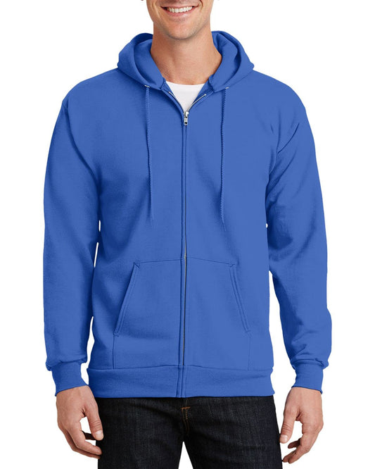 JustBlanks Mens Long Sleeve Hooded Sweatshirt Heavyweight Full-Zip Fleece Hoodie Sweatshirt for Men - Royal - LT