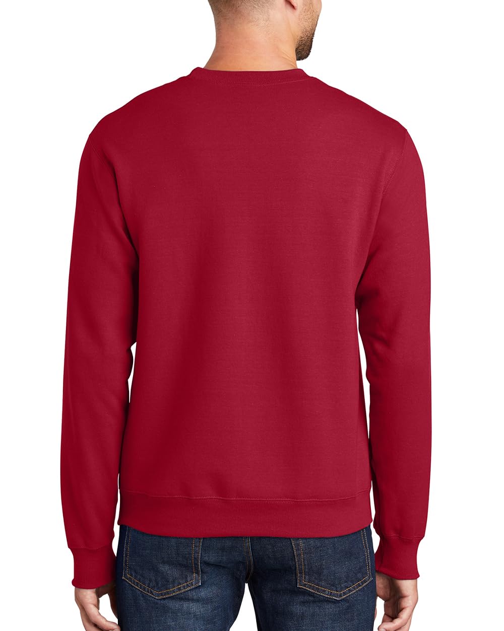 JustBlanks Fleece Sweatshirt for Men Tall Men’s Sweatshirt Crewneck Sweatshirt Relaxed-Fit Pullover Sweatshirt - Red - 3XLT