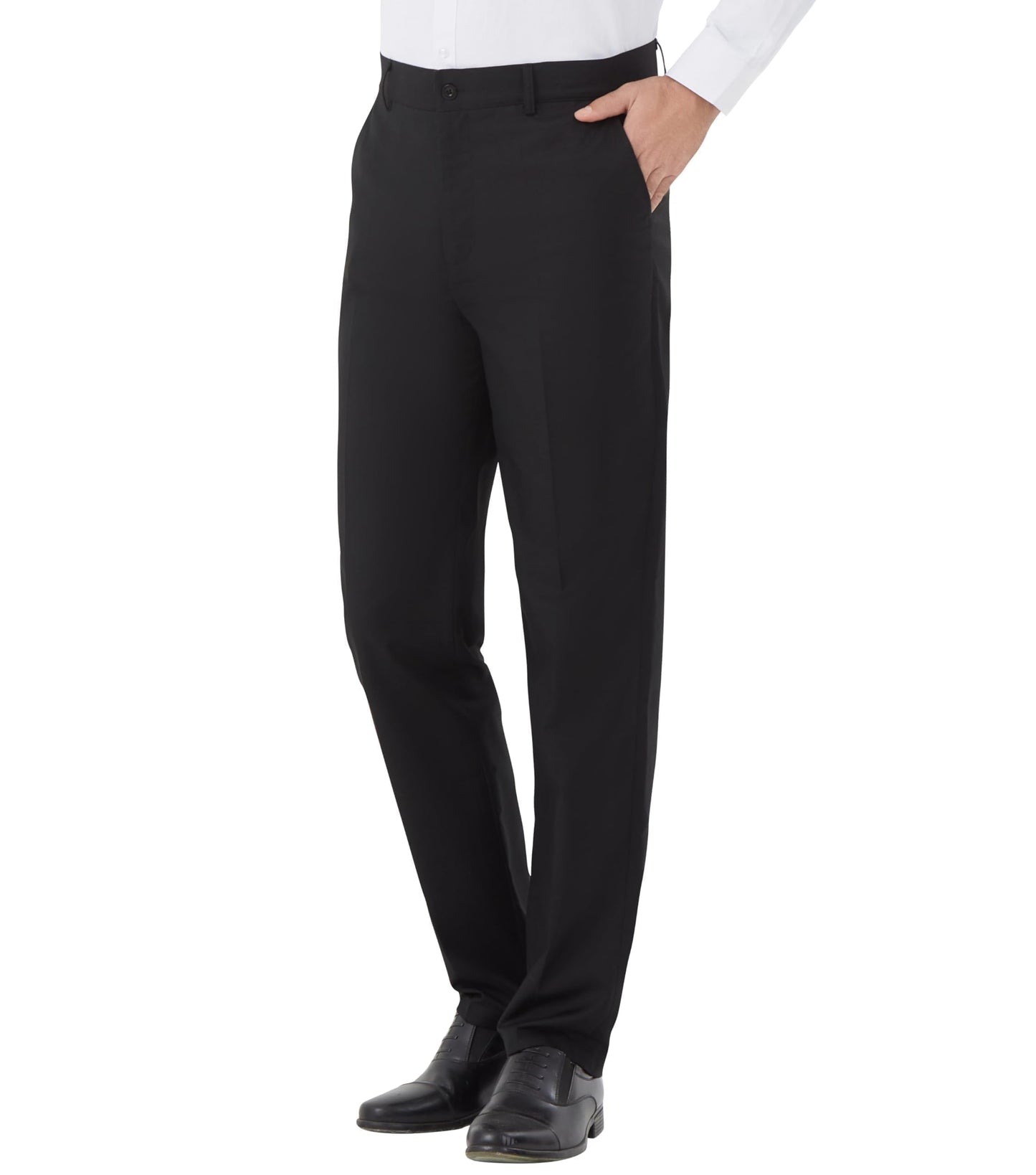 Men's Tall Classic Fit Flex Flat Front Dress Pants Formal Pants for Business & Office Black