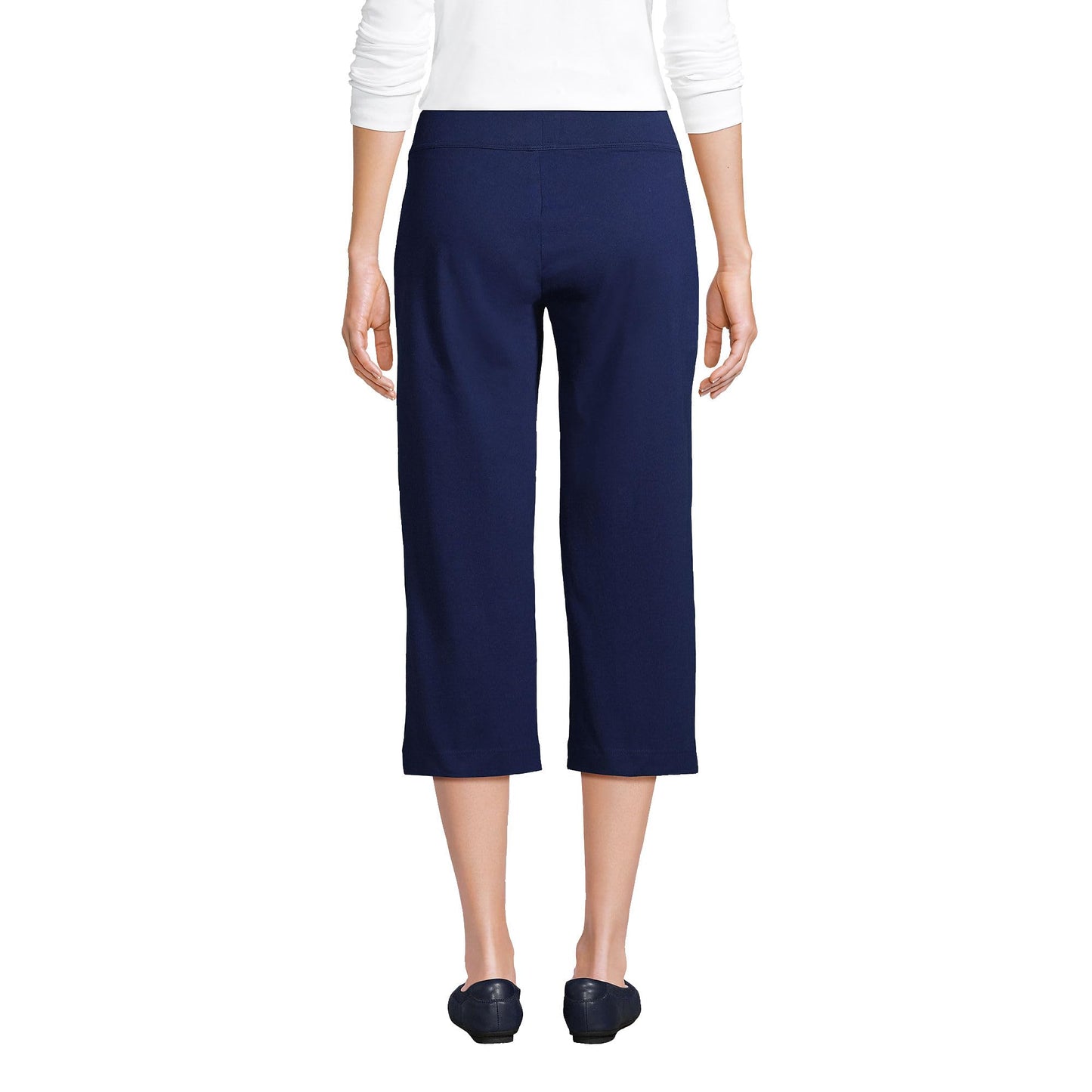 Lands' End Womens Starfish Crop Pants Deep Sea Navy Tall Small