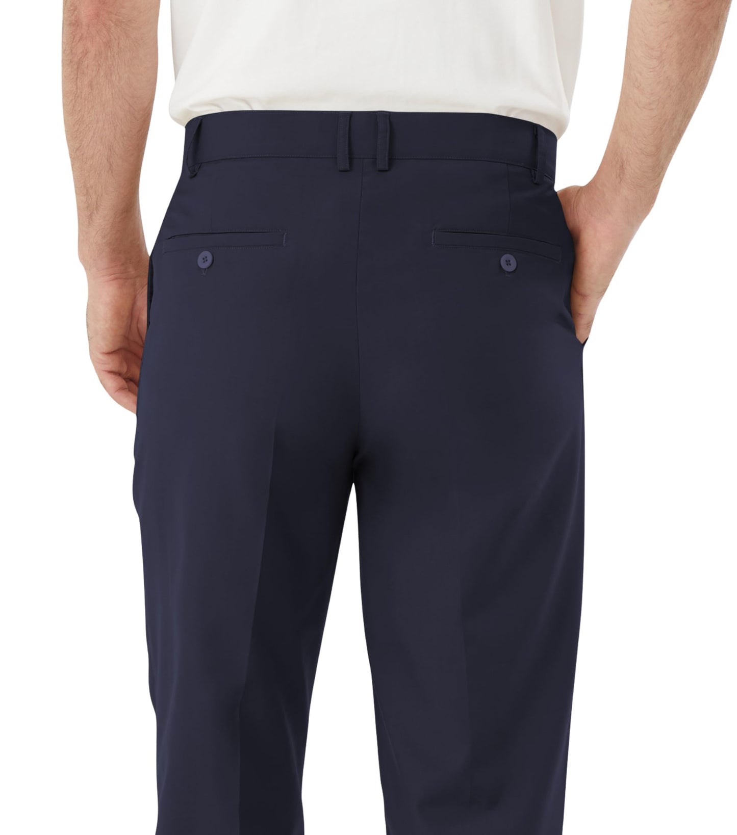 Men's Tall Classic Fit Flex Flat Front Dress Pants Formal Pants for Business & Office Navy