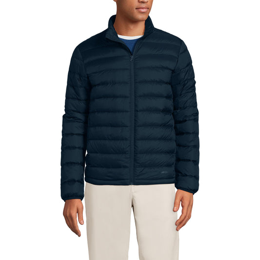 Lands' End Mens Wanderweight Down Jacket Radiant Navy Tall Large