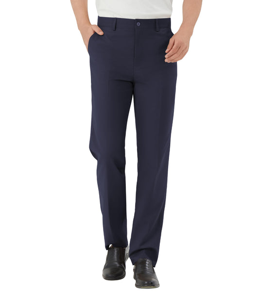 Men's Tall Classic Fit Flex Flat Front Dress Pants Formal Pants for Business & Office Navy