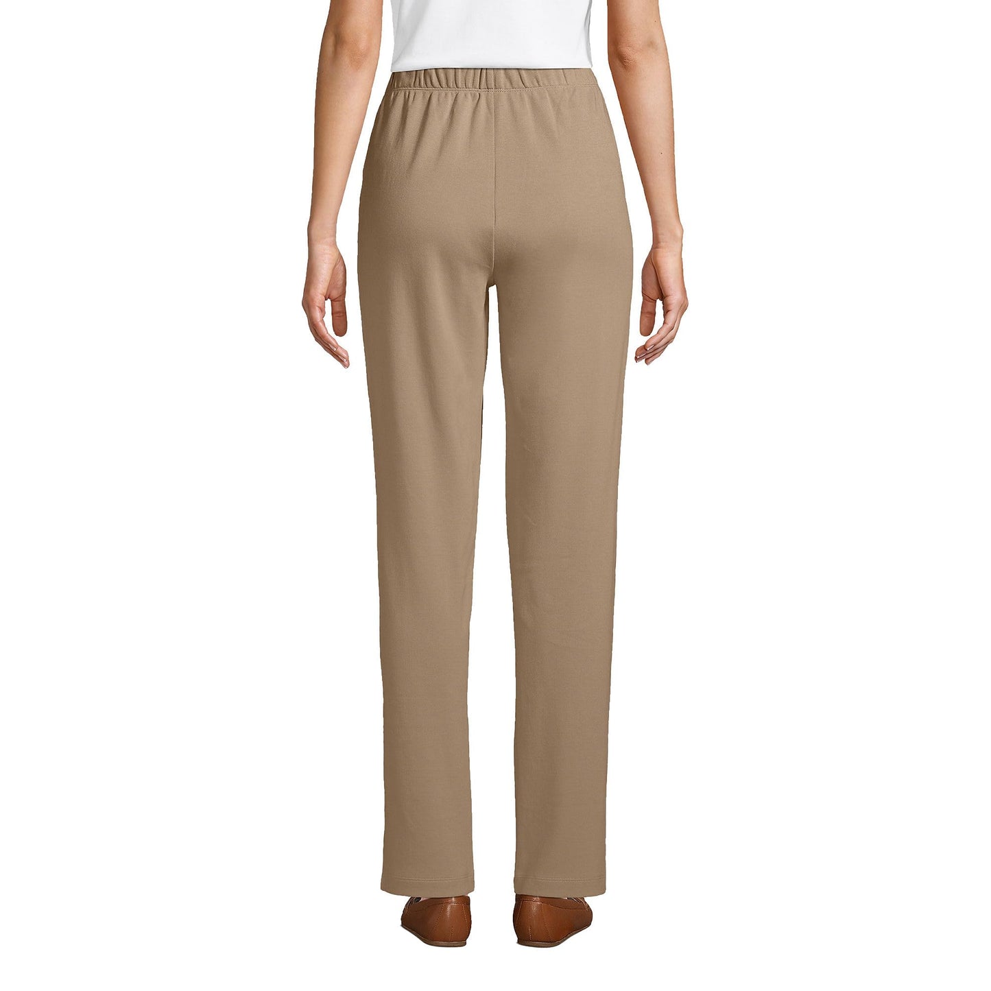 Lands' End Women s Sport Knit Pants Rich Camel Tall Large