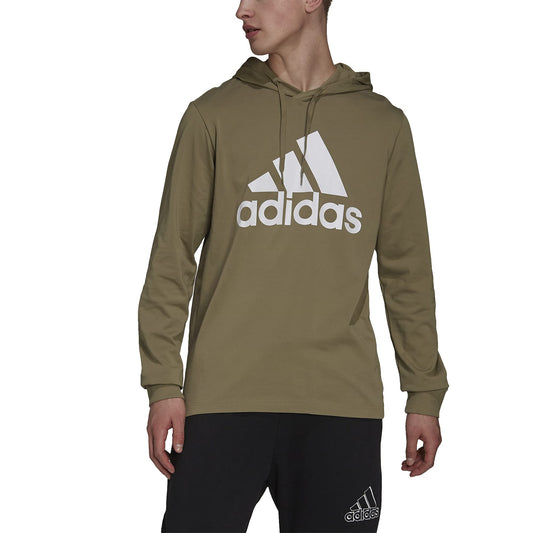 adidas Men's Size Essentials Logo Hoodie, Orbit Green/White, X-Large/Tall